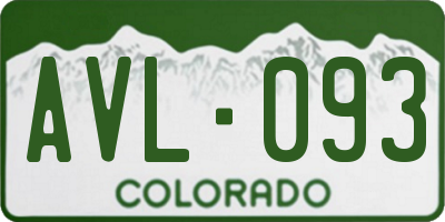 CO license plate AVL093