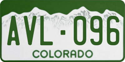 CO license plate AVL096