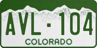 CO license plate AVL104