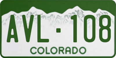 CO license plate AVL108