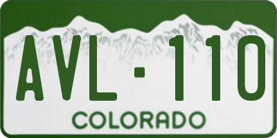 CO license plate AVL110