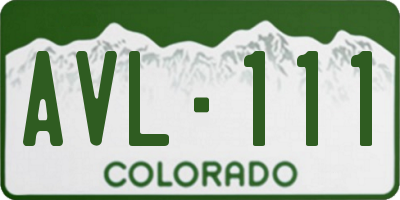 CO license plate AVL111