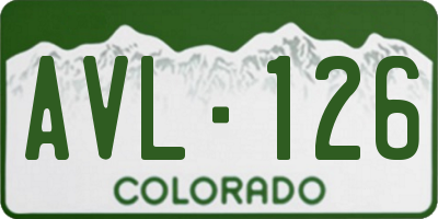 CO license plate AVL126
