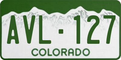 CO license plate AVL127