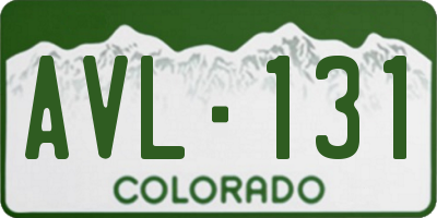 CO license plate AVL131