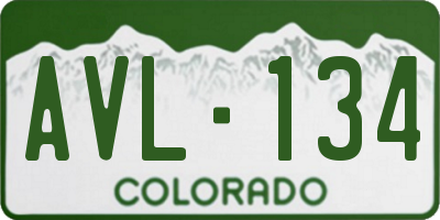 CO license plate AVL134