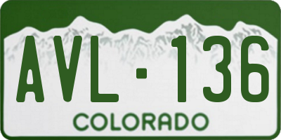 CO license plate AVL136