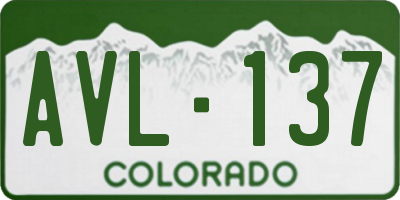 CO license plate AVL137
