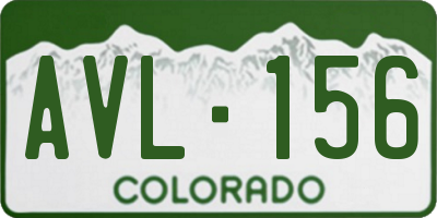 CO license plate AVL156