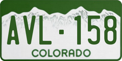 CO license plate AVL158