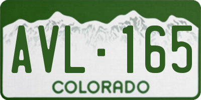 CO license plate AVL165