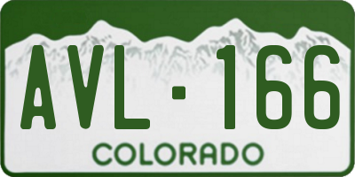 CO license plate AVL166