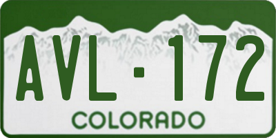CO license plate AVL172