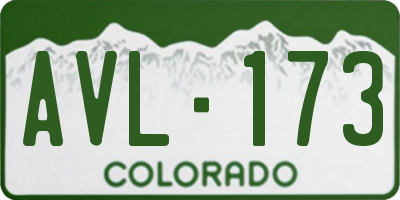 CO license plate AVL173