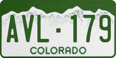 CO license plate AVL179