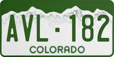 CO license plate AVL182