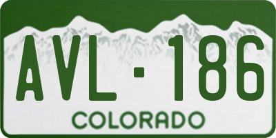 CO license plate AVL186
