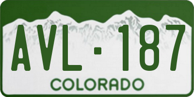 CO license plate AVL187
