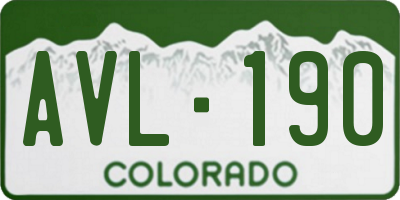 CO license plate AVL190