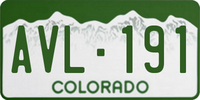 CO license plate AVL191
