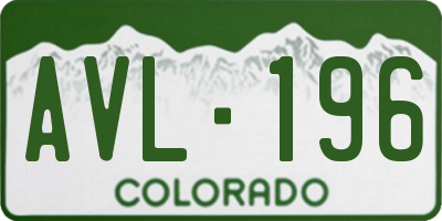 CO license plate AVL196