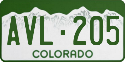 CO license plate AVL205