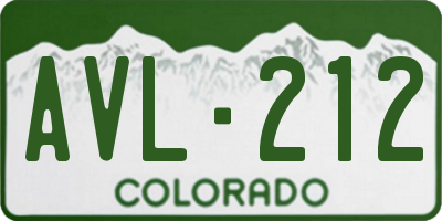 CO license plate AVL212