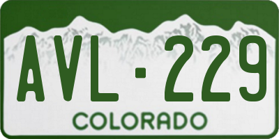CO license plate AVL229