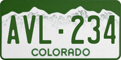 CO license plate AVL234
