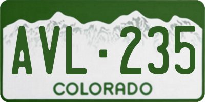 CO license plate AVL235