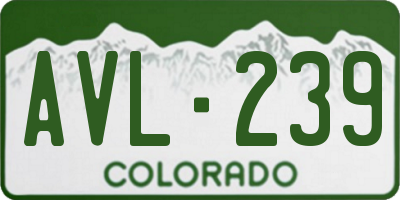 CO license plate AVL239