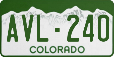 CO license plate AVL240