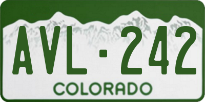 CO license plate AVL242