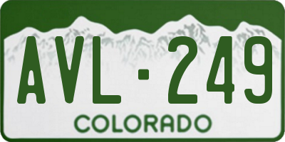 CO license plate AVL249