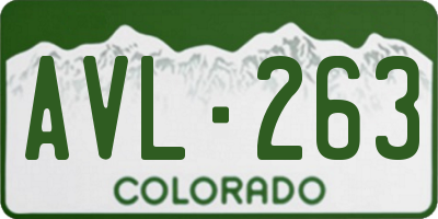 CO license plate AVL263