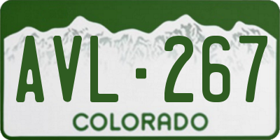 CO license plate AVL267