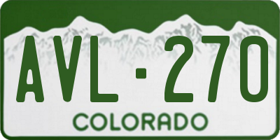 CO license plate AVL270
