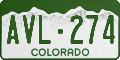 CO license plate AVL274
