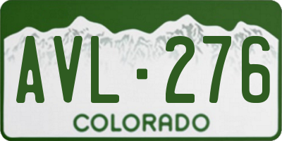 CO license plate AVL276
