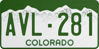 CO license plate AVL281