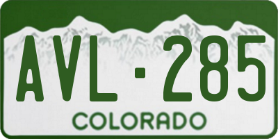 CO license plate AVL285