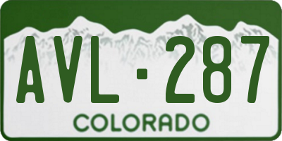 CO license plate AVL287