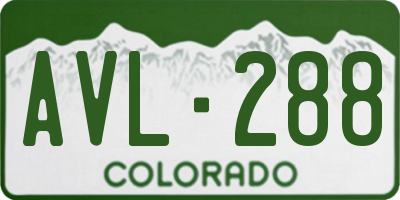 CO license plate AVL288