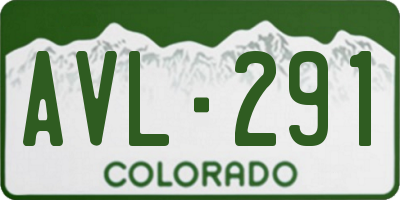 CO license plate AVL291