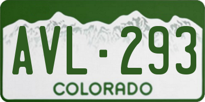 CO license plate AVL293