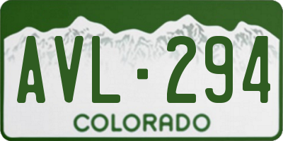 CO license plate AVL294