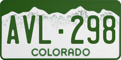 CO license plate AVL298