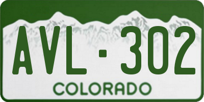 CO license plate AVL302