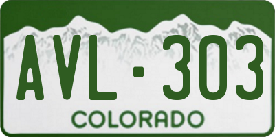 CO license plate AVL303