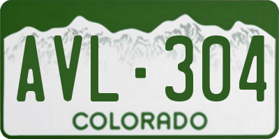 CO license plate AVL304